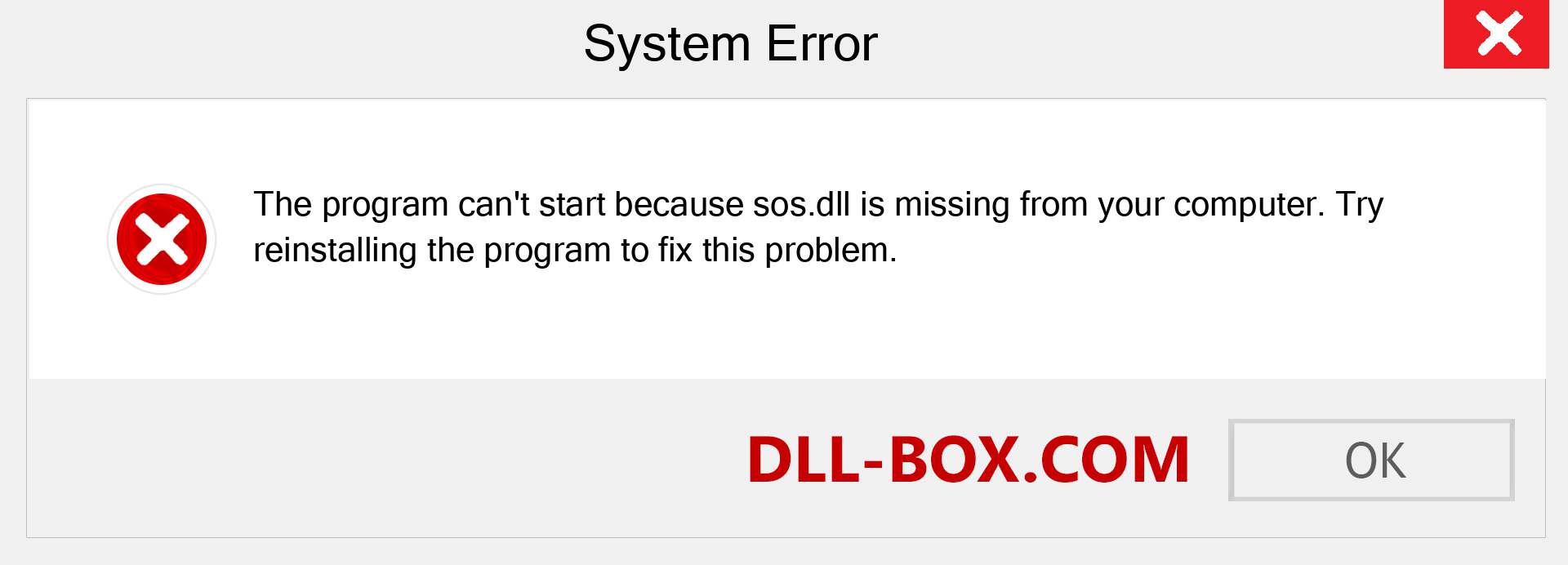  sos.dll file is missing?. Download for Windows 7, 8, 10 - Fix  sos dll Missing Error on Windows, photos, images